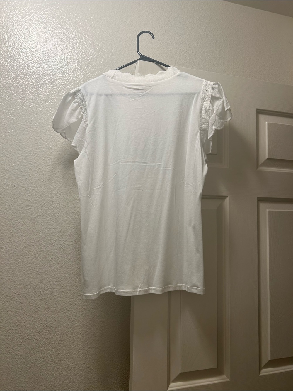 BiBi White Ruffle Sleeve Knit Top